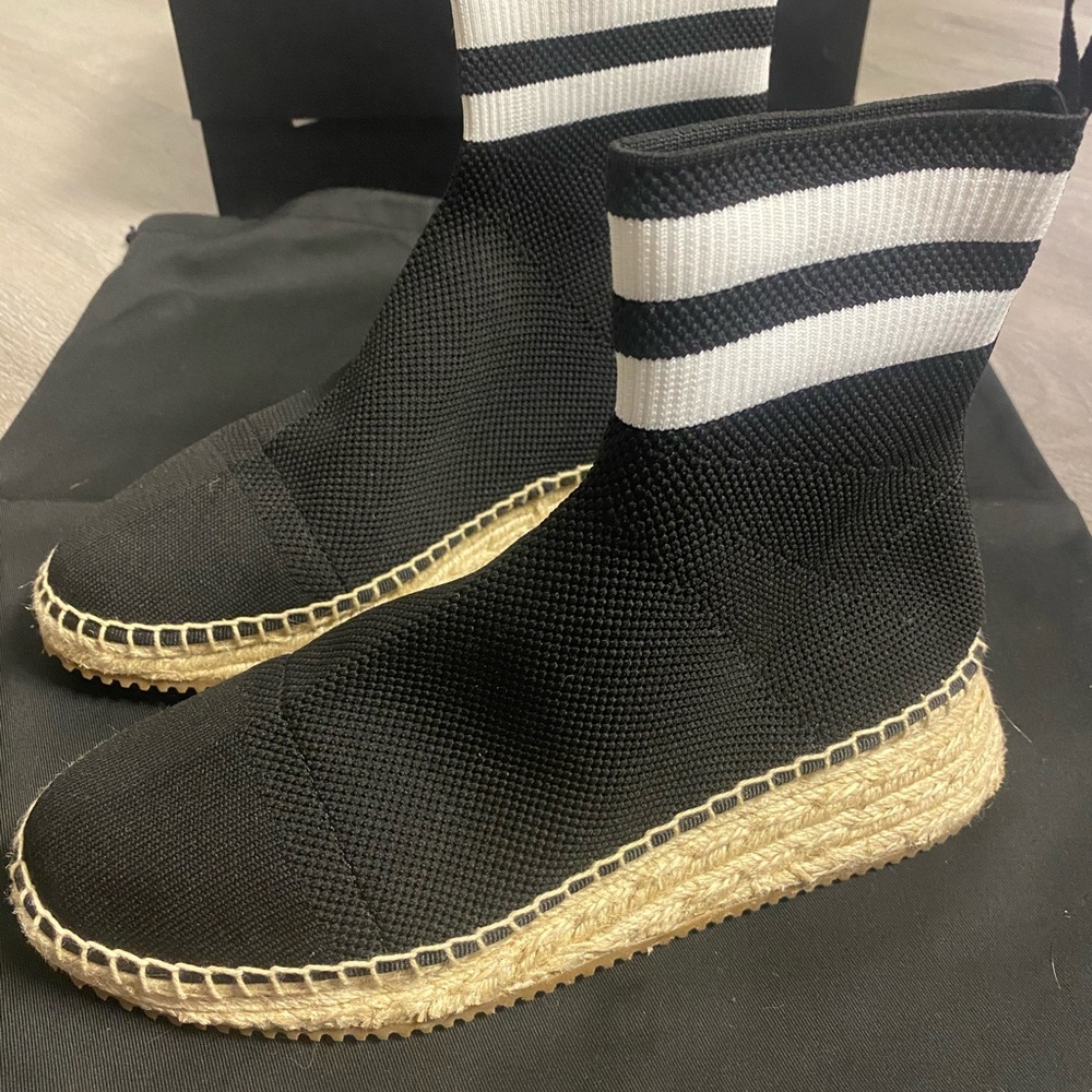 Alexander wang black and white knit espadrilles